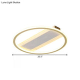 Simplicity Led Ceiling Fixture White Semi Flush Mount With Metallic Shade Warm/White Light