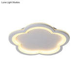 Simplicity Led Ceiling Light Fixture With Acrylic Diffuser- Flower Metal Flush In White/Warm