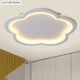 Simplicity Led Ceiling Light Fixture With Acrylic Diffuser- Flower Metal Flush In White/Warm