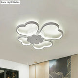 Simplicity Led Flower Ceiling Light In White/Brown - 19.5/23.5 Wide Warm/White/Natural Acrylic Flush