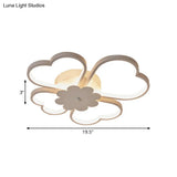 Simplicity Led Flower Ceiling Light In White/Brown - 19.5’/23.5’ Wide Warm/White/Natural