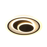 Simplicity Led Flush Mount Ceiling Light Fixture With Acrylic Shade - Black 3 Rings 16.5/20.5 Wide