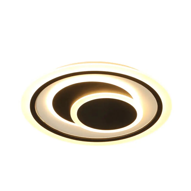Simplicity Led Flush Mount Ceiling Light Fixture With Acrylic Shade - Black 3 Rings 16.5/20.5 Wide