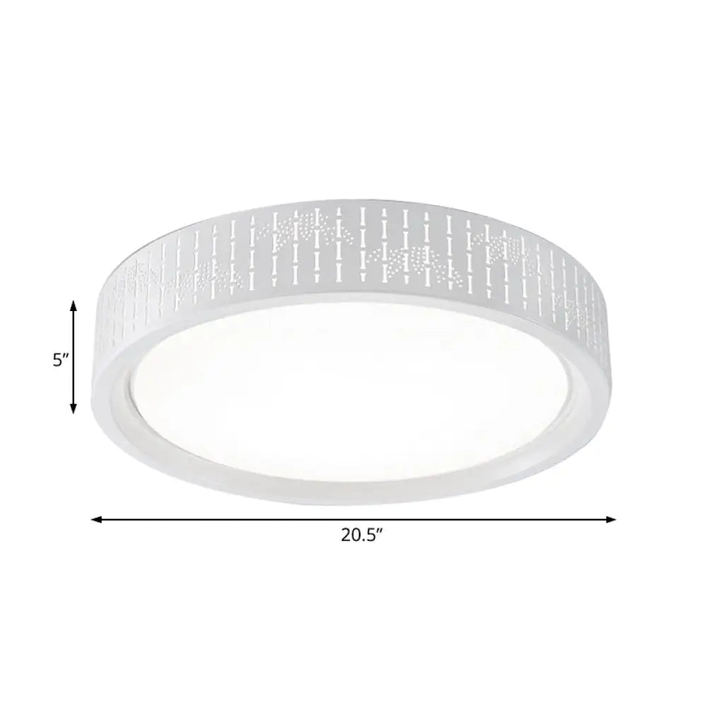 Simplicity Led Flush Mount Lamp With White Ringed Acrylic Shade - 16.5/20.5/31 Dia