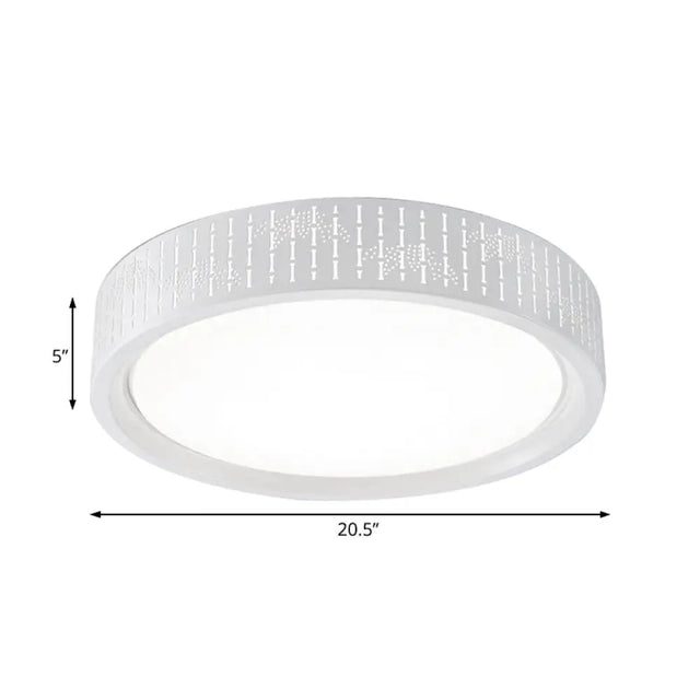 Simplicity Led Flush Mount Lamp With White Ringed Acrylic Shade - 16.5/20.5/31 Dia