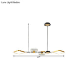 Simplicity Led Gold Ceiling Suspension Lamp For Restaurants Square Metal Design