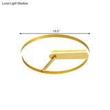 Simplicity Led Gold Flush Mount Lamp With Metallic Shade 16’/19.5’ Wide – Warm/White Light