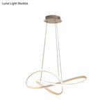 Simplicity Led Hanging Chandelier - 19.5’/27.5’ Wide Black/White Twisted Pendant Lamp With
