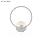 Simplicity Loop Sconce Light Acrylic Led - 8/12 Diameter Warm/White Bedroom Wall Lighting Fixture