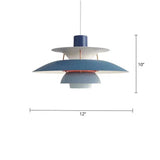 Sleek Metal Pendulum Ceiling Lamp With Tiered Design For Dining Room