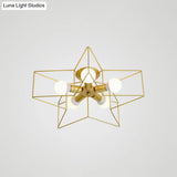 Simplicity Star - Shape 5 Head Flush Ceiling Light Fixture For Bedroom