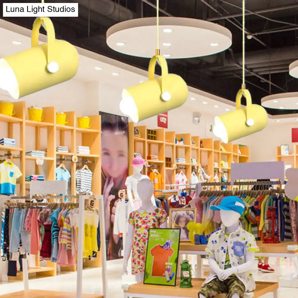 Simplicity Style Metal Pendant Light Kit For Clothes Shop With Handle Hanging Fixture