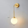 Simplicity White Glass Wall Sconce - Brass Finish Bedroom Light Fixture With 1 Bulb / 6
