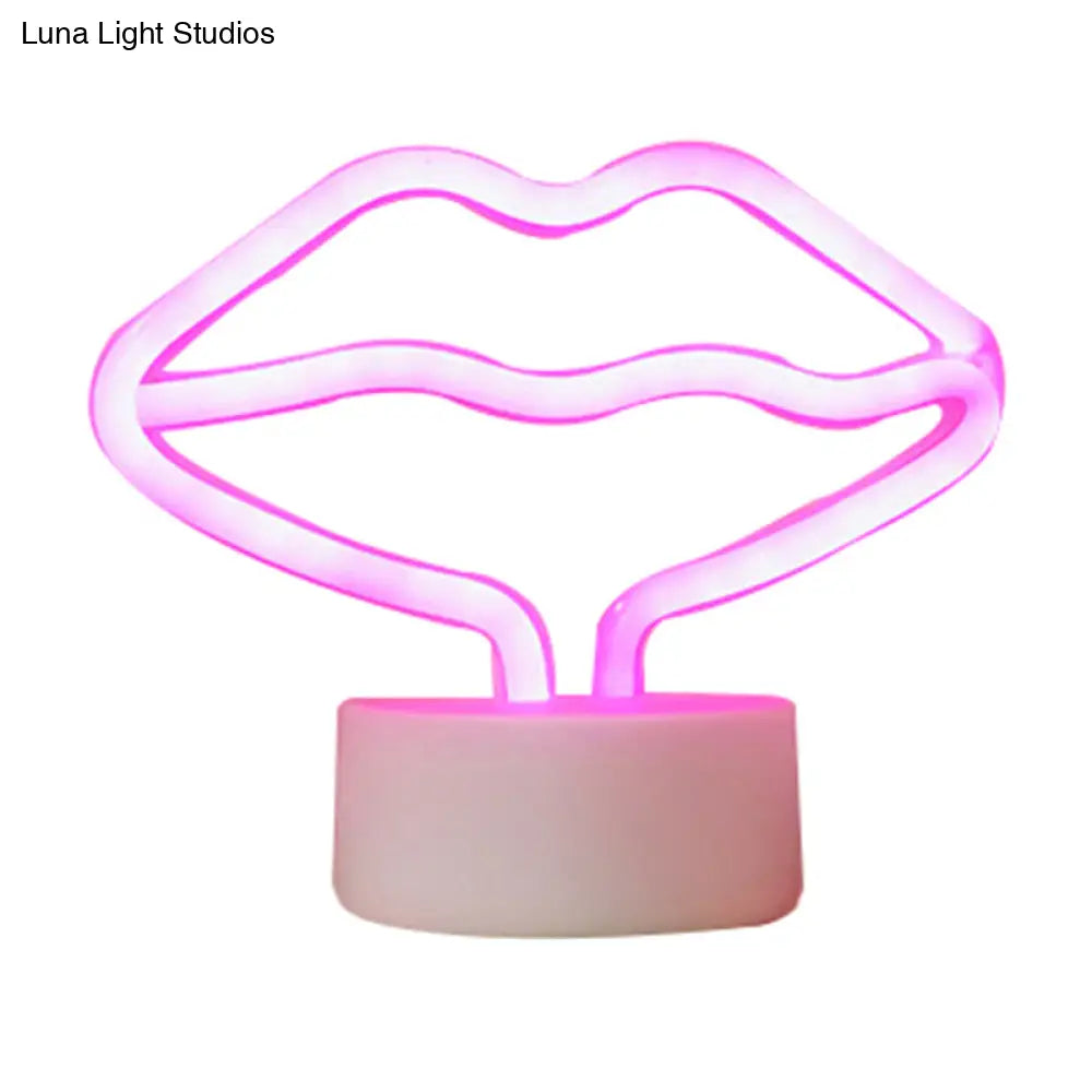 Simplicity White Lip Plastic Led Night Light For Childrens Room