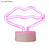 Simplicity White Lip Plastic Led Night Light For Childrens Room