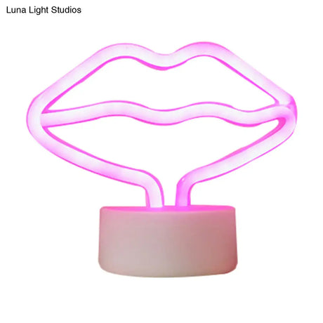 Simplicity White Lip Plastic Led Night Light For Childrens Room