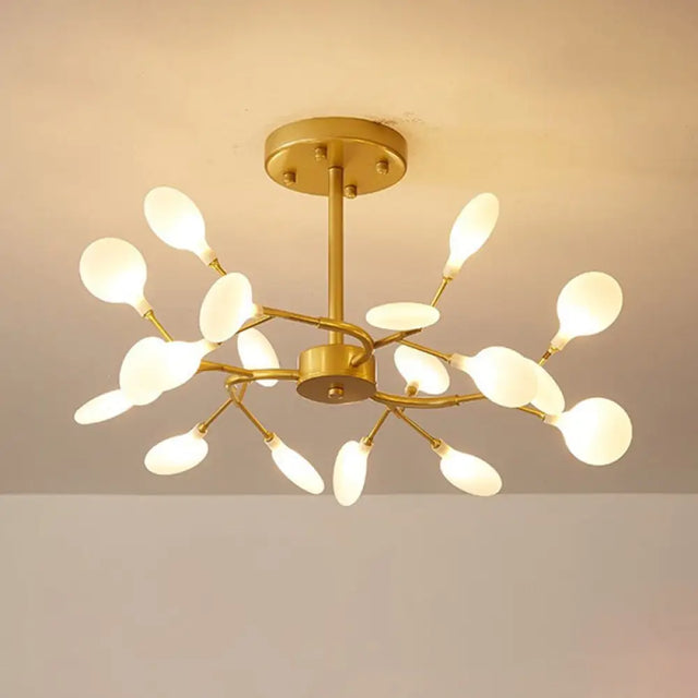 Simplistic Led Swirling Branch Chandelier Pendant Light For Dining Room 18 / Cream