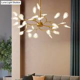 Simplistic Led Swirling Branch Chandelier Pendant Light For Dining Room