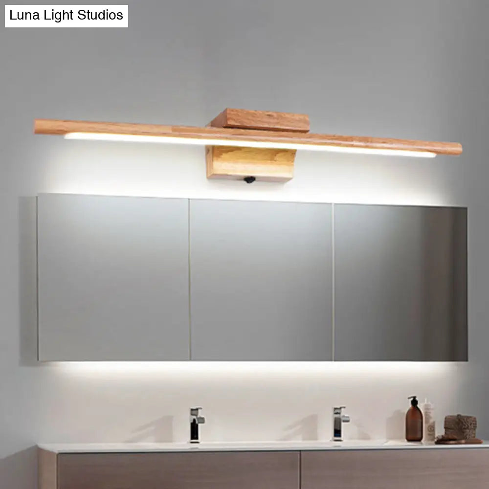 Simplistic Wooden Led Wall Mounted Vanity Light Fixtures For Bathrooms