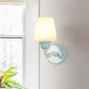 Sky Blue Milkglass Wall Sconce Light Fixture