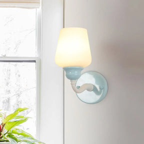 Sky Blue Milkglass Wall Sconce Light Fixture