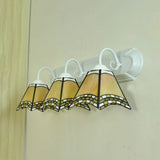 Sky Blue/Blue/Yellow Geometric Stained Glass Wall Lamp - Tiffany Style Sconce Lighting For Bathroom