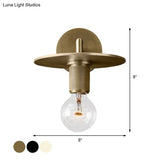 Sleek 1-Bulb Wall Mount Lamp: Minimalistic Exposed Bulb Metal Sconce In Black/Brass/Chrome Finish