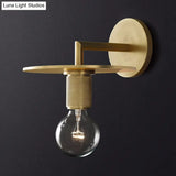 Sleek 1-Bulb Wall Mount Lamp: Minimalistic Exposed Bulb Metal Sconce In Black/Brass/Chrome Finish