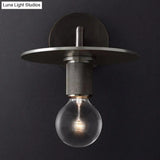 Sleek 1-Bulb Wall Mount Lamp: Minimalistic Exposed Bulb Metal Sconce In Black/Brass/Chrome Finish