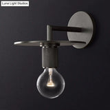Sleek 1-Bulb Wall Mount Lamp: Minimalistic Exposed Bulb Metal Sconce In Black/Brass/Chrome Finish