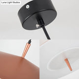 Sleek 1-Light Led Pendant In Rose Gold And White Acrylic