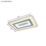 Sleek 23’/31’/47’ Thin Acrylic Flush Mount Led Ceiling Lamp In Warm/White Light - White