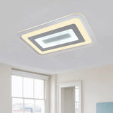 Sleek 23/31/47 Thin Acrylic Flush Mount Led Ceiling Lamp In Warm/White Light - White