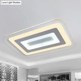 Sleek 23’/31’/47’ Thin Acrylic Flush Mount Led Ceiling Lamp In Warm/White Light - White
