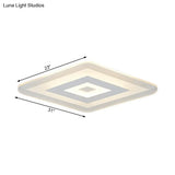 Sleek 23’/31’/47’ Thin Acrylic Flush Mount Led Ceiling Lamp In Warm/White Light - White