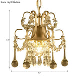 Sleek 3-Light Crystal Chandelier Pendant In Champagne For Living Room Ceiling