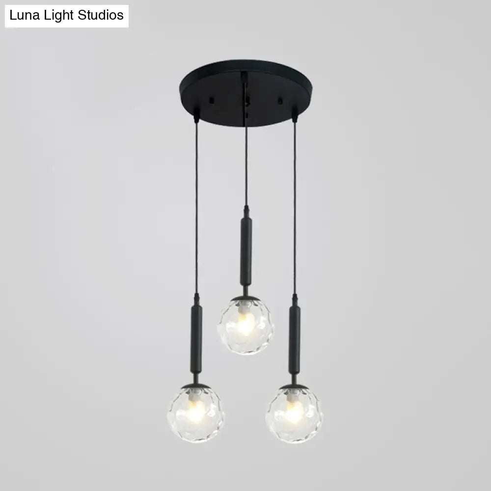 Sleek 3-Light Glass Pendant: Modern Creative Multi-Light Fixture For Clothing Stores