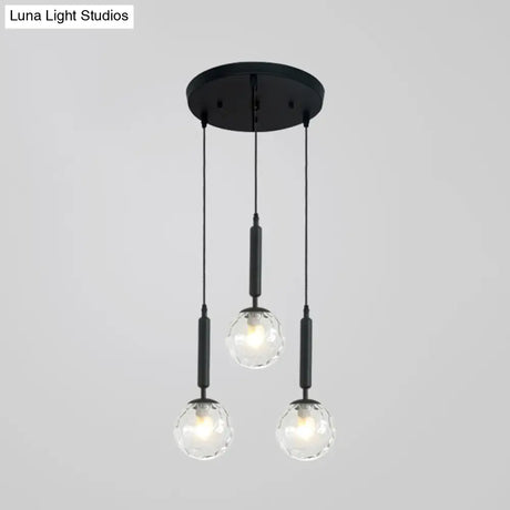 Sleek 3-Light Glass Pendant: Modern Creative Multi-Light Fixture For Clothing Stores