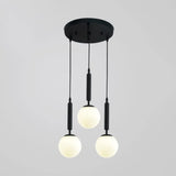 Sleek 3-Light Glass Pendant: Modern Creative Multi-Light Fixture For Clothing Stores Black / White