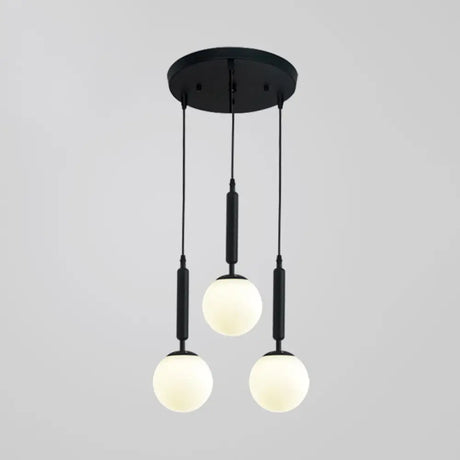 Sleek 3-Light Glass Pendant: Modern Creative Multi-Light Fixture For Clothing Stores Black / White