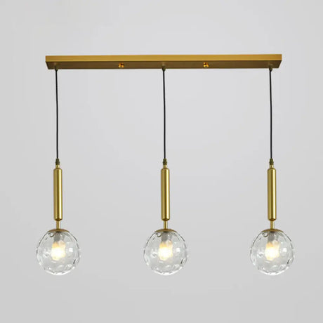 Sleek 3-Light Glass Pendant: Modern Creative Multi-Light Fixture For Clothing Stores Gold / Clear