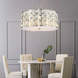 Sleek 5-Light Crystal Chandelier In Chrome With Diffuser – Elegant Hanging Ceiling Fixture