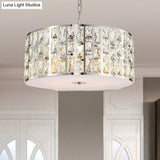 Sleek 5-Light Crystal Chandelier In Chrome With Diffuser – Elegant Hanging Ceiling Fixture