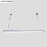 Modern Acrylic Led Pendant Lamp For Office - Sleek Bar Design Silver / 23.5