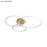 Sleek Acrylic Circle Led Ceiling Light In Warm/White - Modern Semi Flush Mount 23’/34.5’ Wide