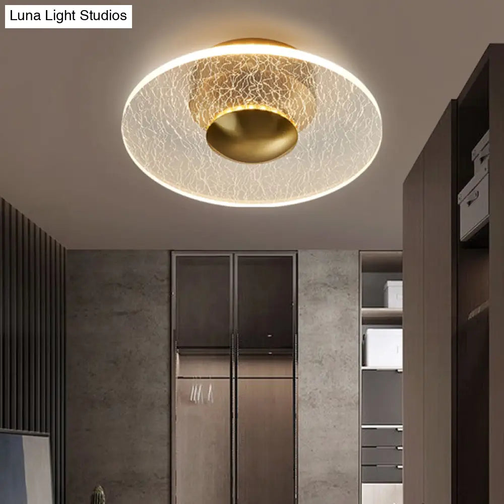 Sleek Acrylic Disc Led Ceiling Light For Corridor - Postmodern Semi Flush Mount Design