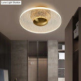 Sleek Acrylic Disc Led Ceiling Light For Corridor - Postmodern Semi Flush Mount Design
