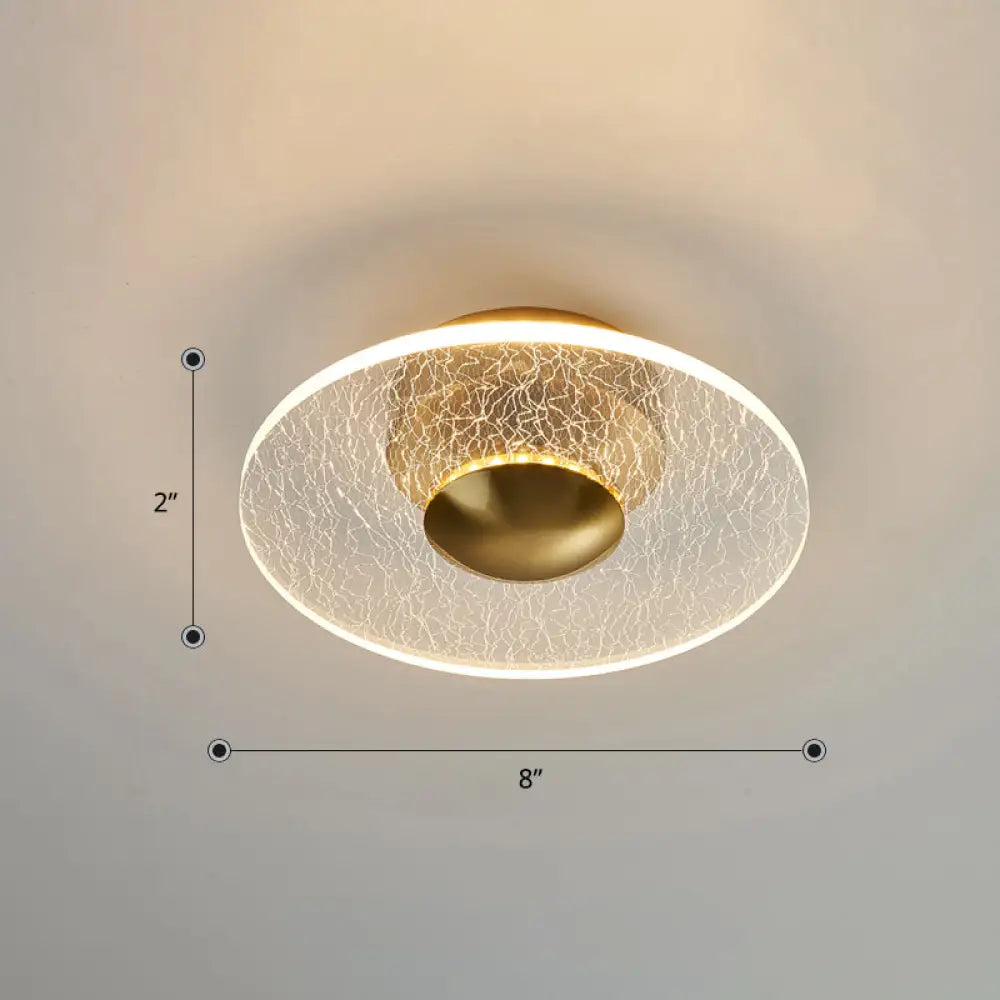 Sleek Acrylic Disc Led Ceiling Light For Corridor - Postmodern Semi Flush Mount Design Clear / Third