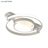 Sleek Acrylic Led Bedroom Ceiling Lamp In Warm/White Light - Black/White Flush Mount Various Sizes