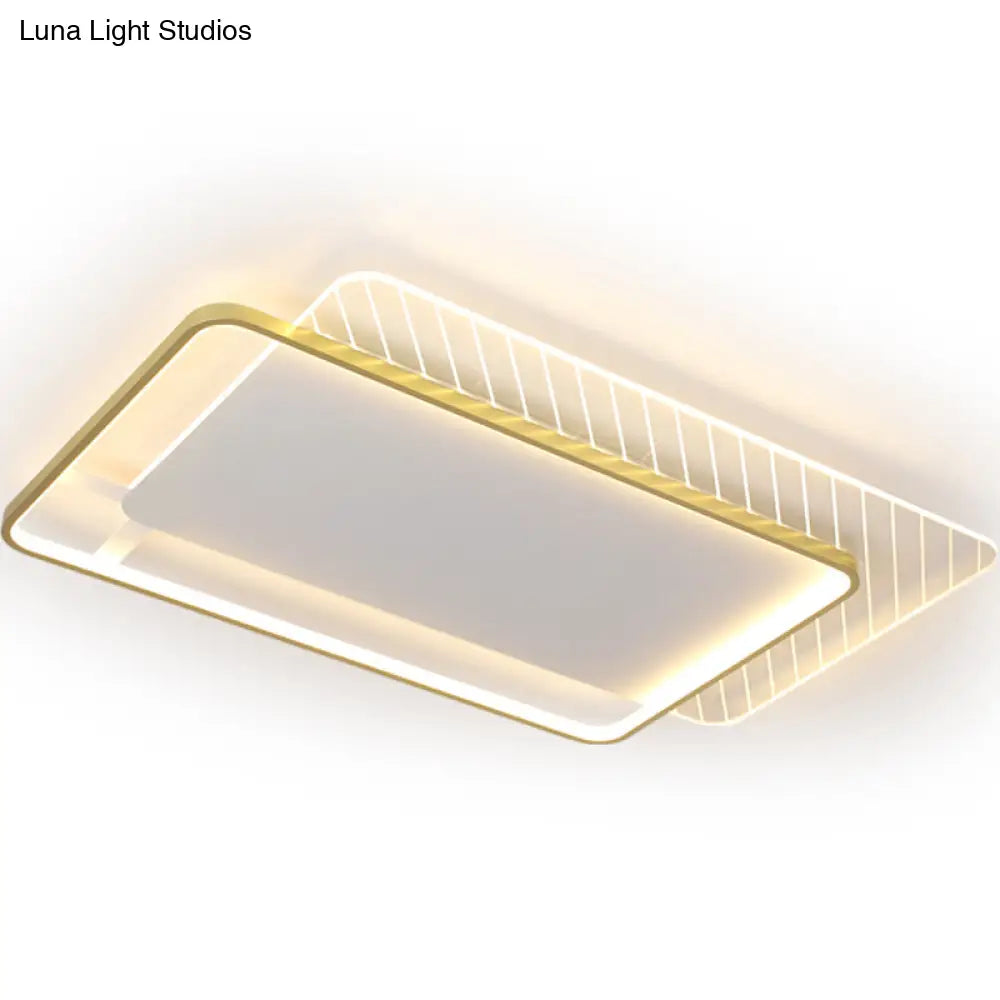 Sleek Acrylic Led Ceiling Light - Contemporary Flush Mount Lamp For Bedrooms